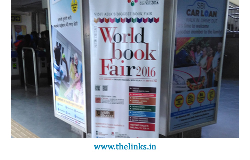 Standee World Book Fair 2016 at MetroStation